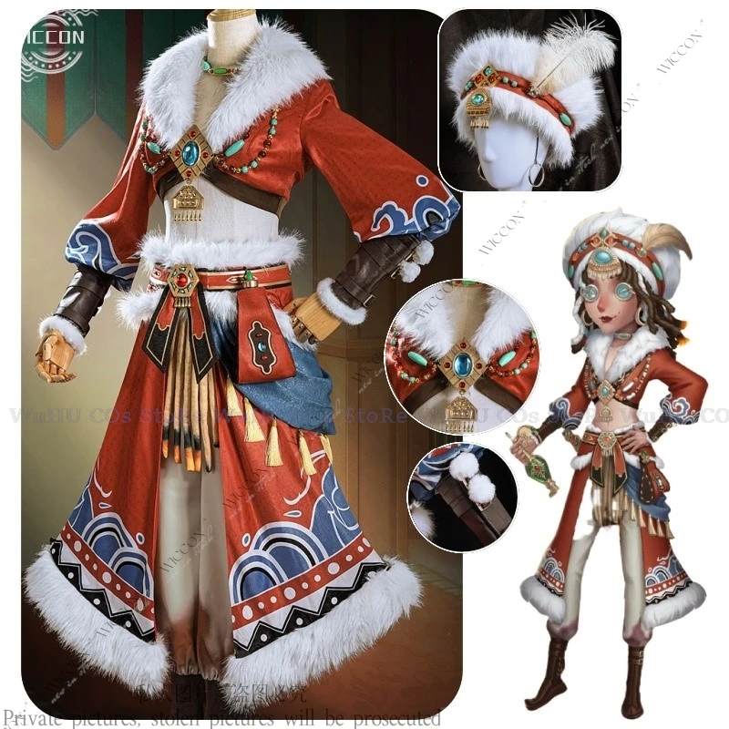 Game Identity V Mixologist Cosplay Costume Luminous Cup Christmas Suit Woman Autumn Dress Felt Hat Halloween Party Carnival