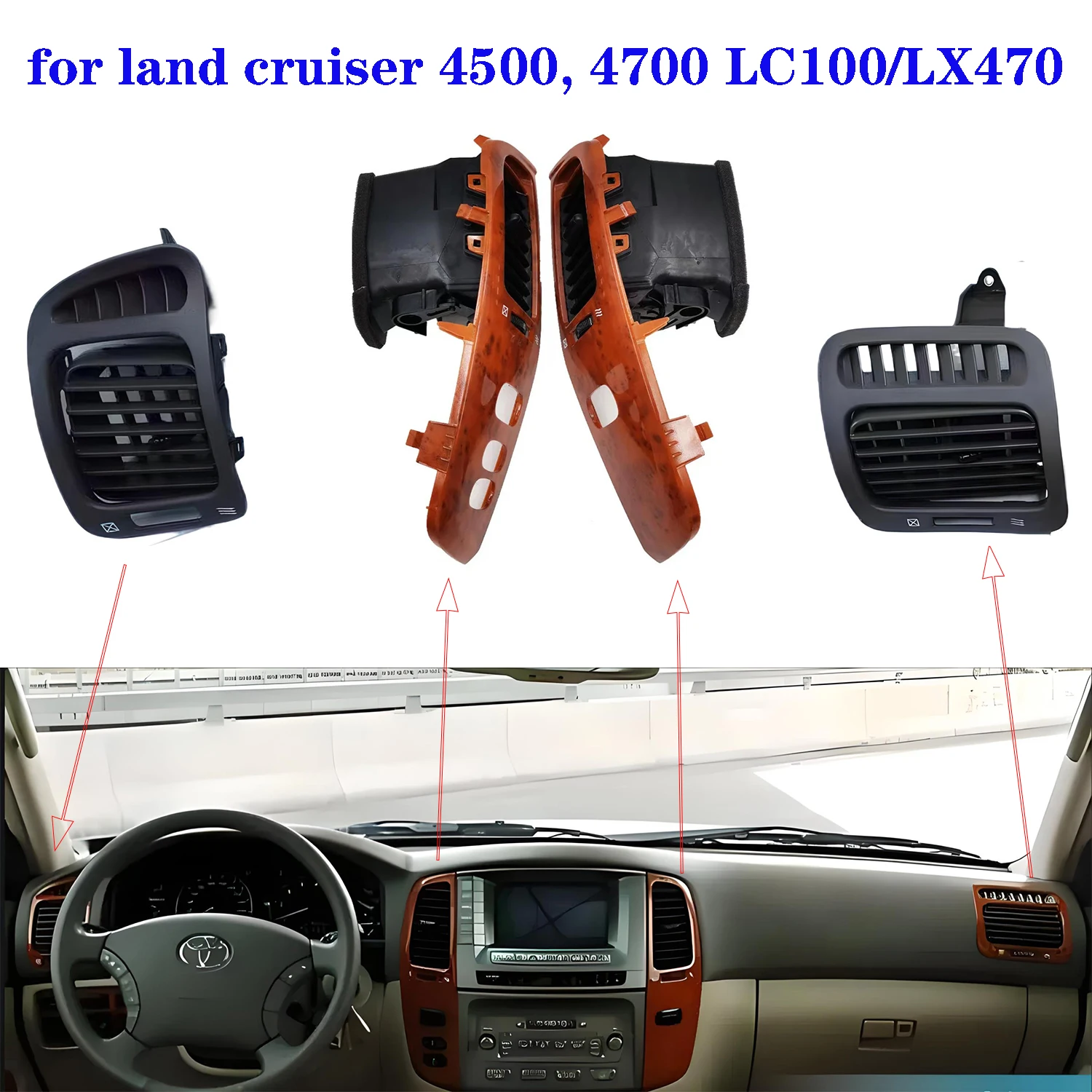 

1 пара внутренних вентиляционных отверстий для Lexus LX470 для Toyota Land Cruiser 100 LC100 FJ100 Ujz100 1997-2007 гг.