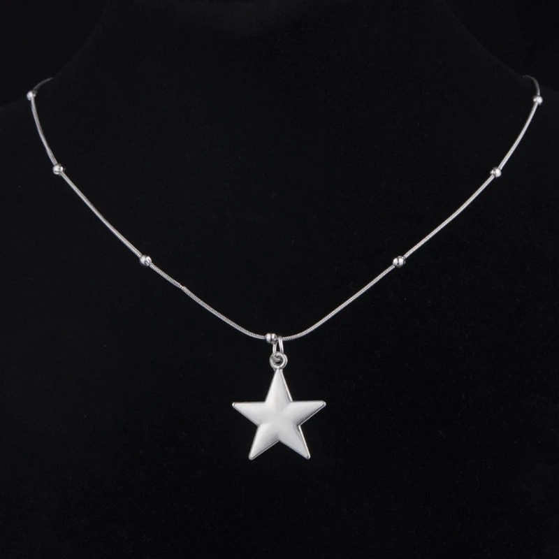 Star Pendant Necklaces Elegant Star Chain Necklace Y2k Star Neck Jewelry Stainless Steel Material Perfect for Women Girl