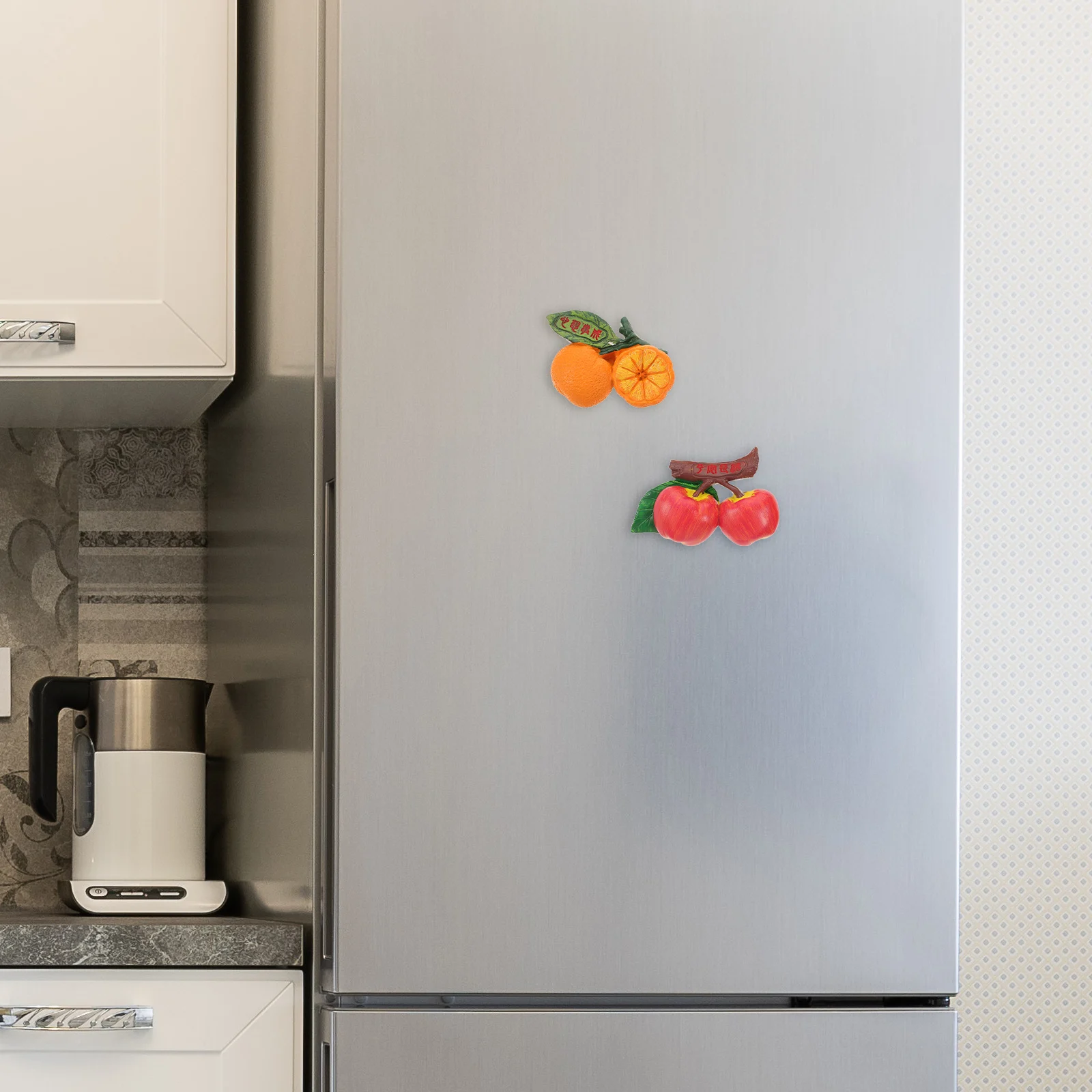 

4 Pcs Fruit Fridge Magnet Kitchen Home Stickers Simulation Magnets Refrigerator Decoration Gifts Fake Fruits 3D