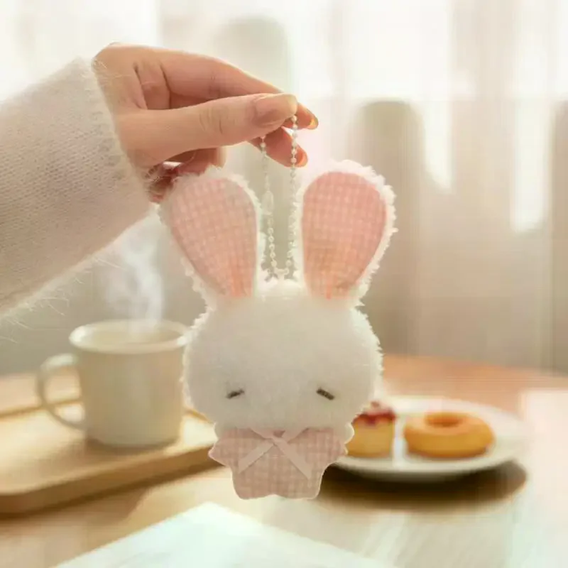 Kawaii Mini Bunny Plush Keychain Cute Angel Rabbit Stuffed Toy Portable Bag Pendant for Girls Party Favor Gifts