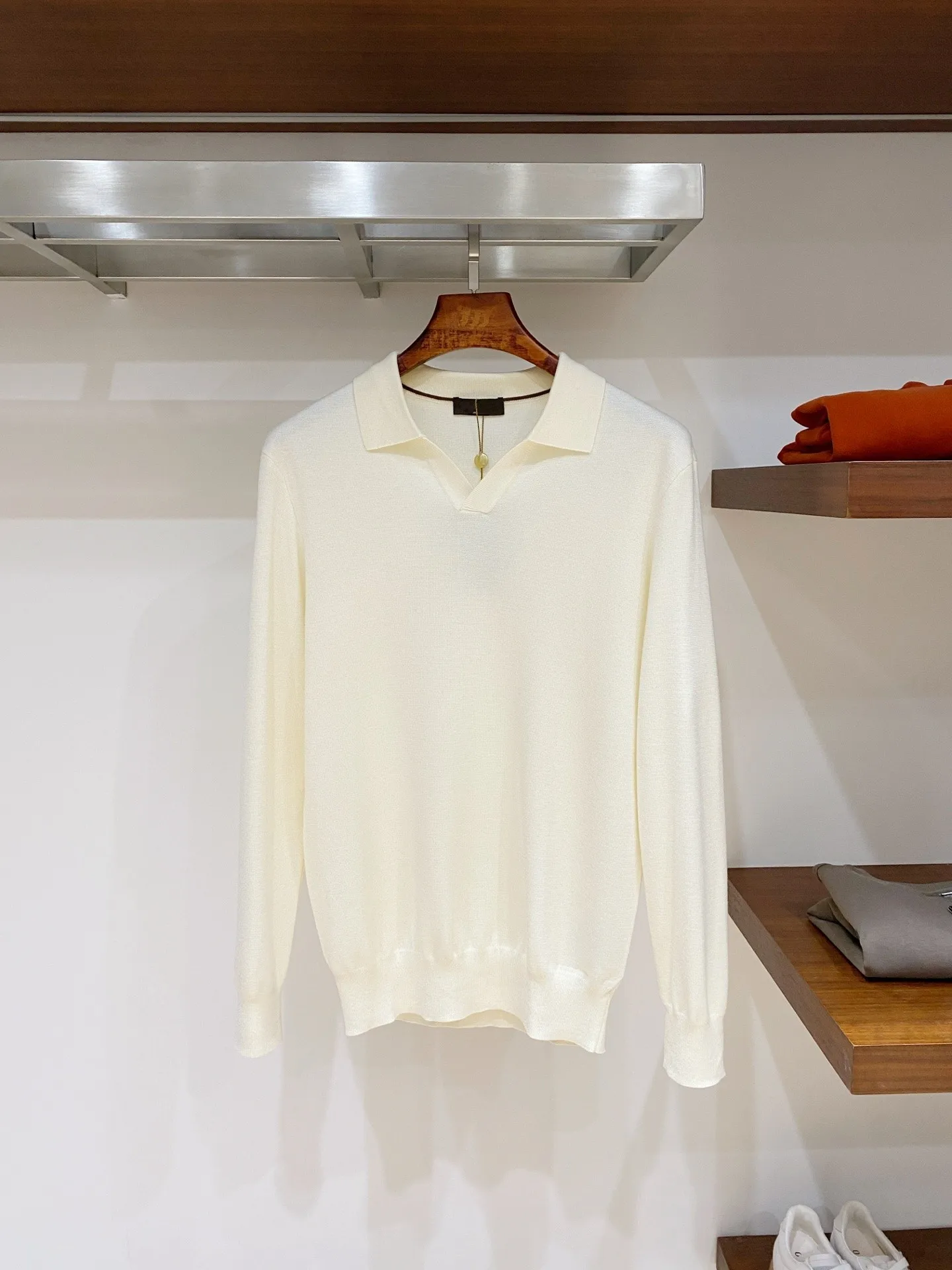 

LP Italian men's casual versatile lapel knitted polo shirt