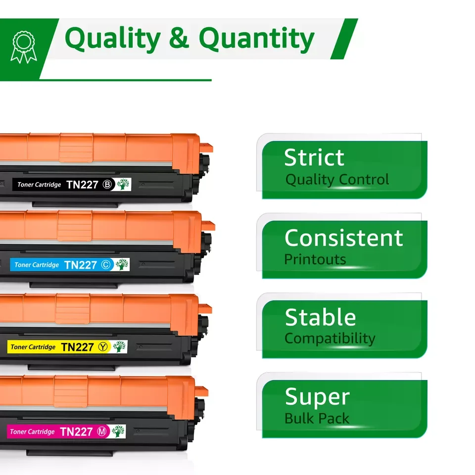 Pack de 4 Toner compatible con Brother TN227 223 HL-L3210CW L3230CDWHL-L3270CDW