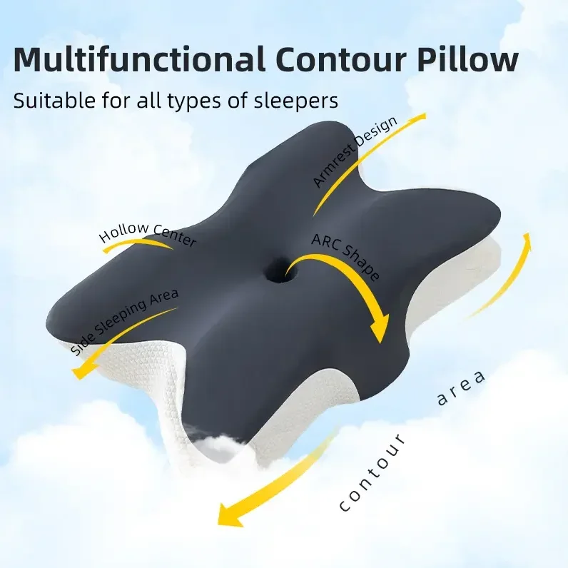 Butterfly Shape Pillow Neck protection Slow Rebound Memory Foam Pillow Health Care Cervical Orthopedic Neck Foam Pillows Neck