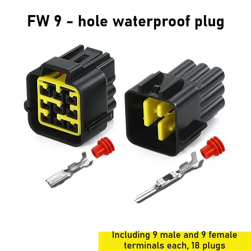 DJ7091Y-2.3-11/21 9P Automobile Male and Female Docking Harness Plug, Waterproof Connector FW-C-9M/F-B