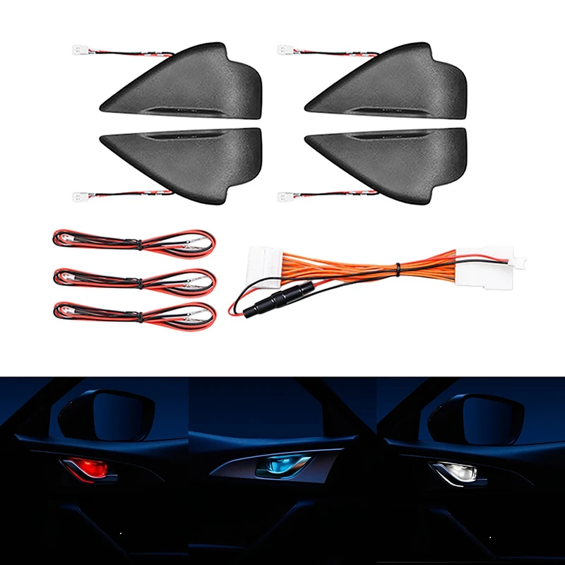 Car LED Door Bowl Armrest Atmosphere Light Door Bowl Handle Frame Light For Mazda 3 Axela 2014-2016