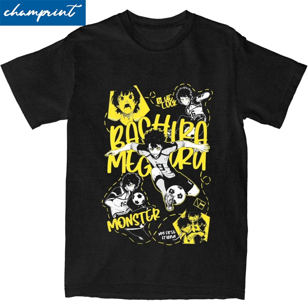 Kawaii Bachira Meguru Blue Lock T-shirts Mannen Katoen Korte Mouw O-hals Zomerkleding