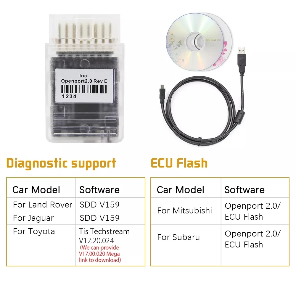 High Quality Full Version Open port 2 0 Mercedes xentry Auto Chip Tuning OBD2 Scanner Openport 2.0 ECU flash Car Diagnostic Tool