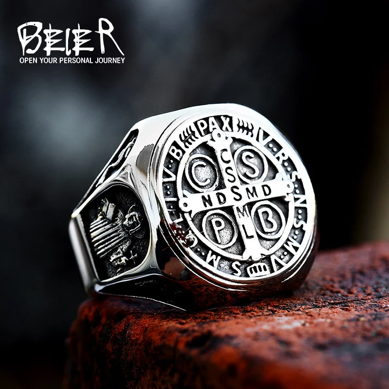 BEIER 2022 New Design 316L Stainless Steel High Polish Religious Men Ring CSSML Fashion Jewelry Gift  Dropshipping LLBR8-623R