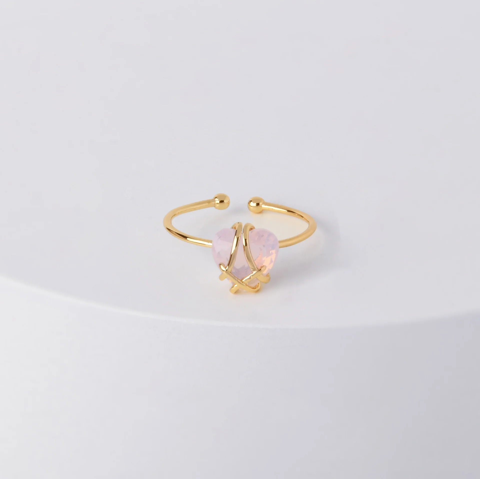 Anelli del castello di diamanti, cuore, gioielli per donne ragazze, accessori per matrimoni per feste di moda, regali, opale di zirconi, cristallo rosa, anello d'amore