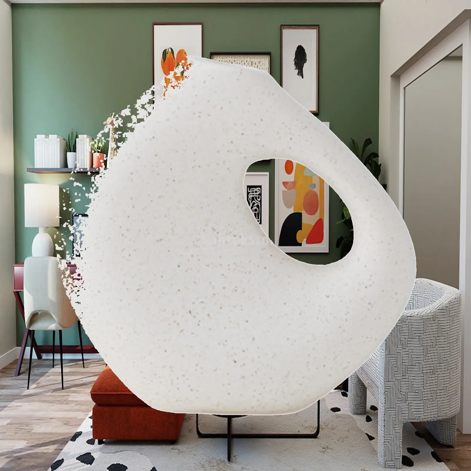 White Ceramic Flower Vase Planter Pot Abstract Shape Decorative Bud Vase Filler for Office Desk Diner Table Plant Display Holder
