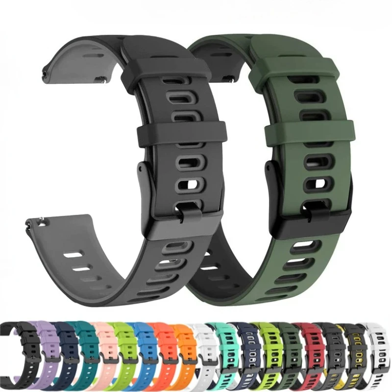 Correa de silicona de 22mm y 20mm para Samsung Watch 7/6/5/4 Huawei Watch 5/4/3/GT6-5-4-3 pulsera deportiva cinturón Amazfit Active 2/GTR/GTS