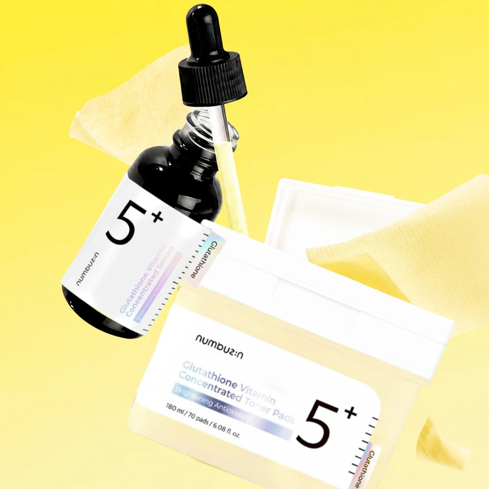Original Numbuzin No.5+ Vitamin Concentrated Spot-Fading Kit - Serum & Toner Pads for Improve Dark Spots And Antioxidant Care