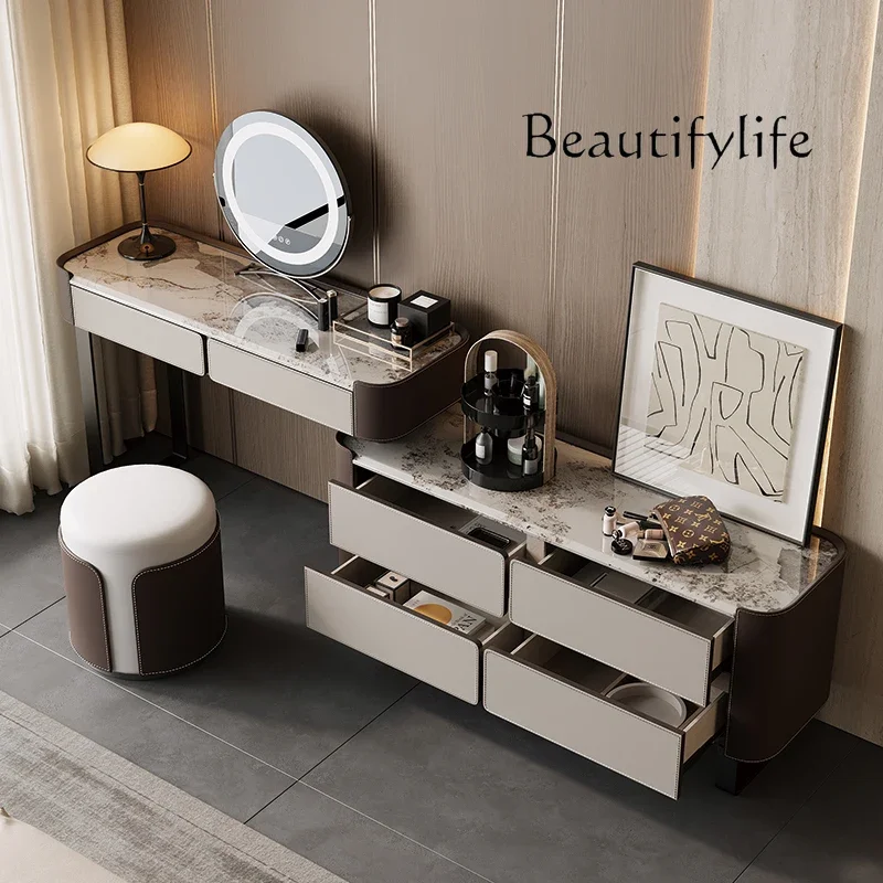 Eenvoudige Italiaanse minimalistische dressoir borstcombinatie moderne minimalistische slaapkamer kaptafel nachtkastje massief hout
