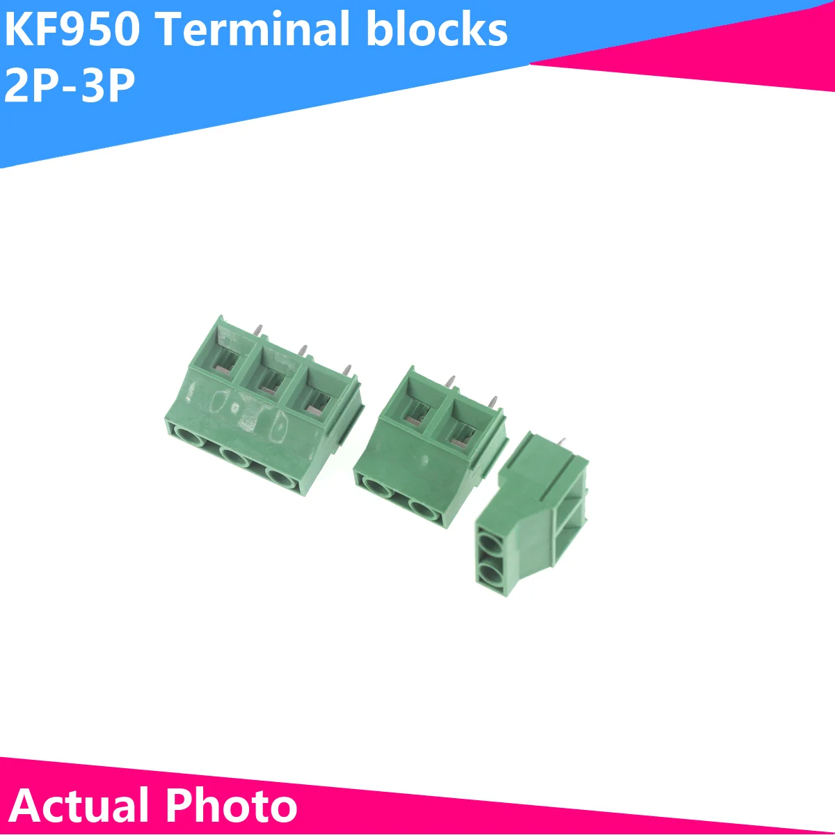 

5pcs KF950-9.5-2P/3P in-line 300V/30A 9.5mm pitch screw type PCB terminal