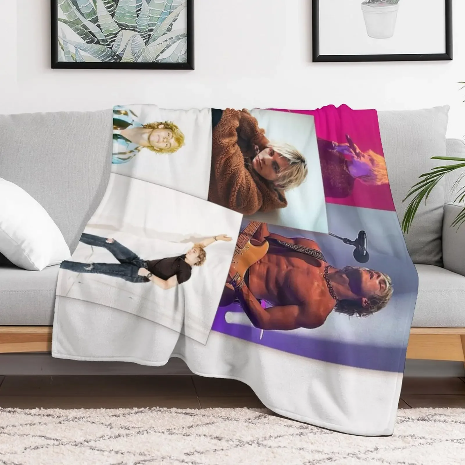 Ross Lynch - Edit Throw Blanket Warm Beach Shaggy Summer Beddings Blankets