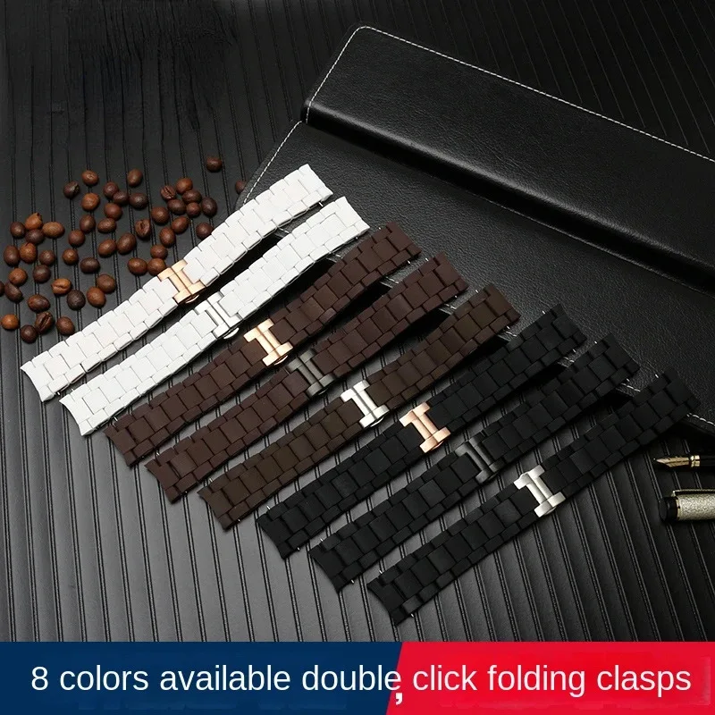 Silicone +Stainless steel strap For Armani AR5906 AR5905 AR5890 AR5889 5858 5920 bracelet Men woman 20mm 23mm Rubber Watchband