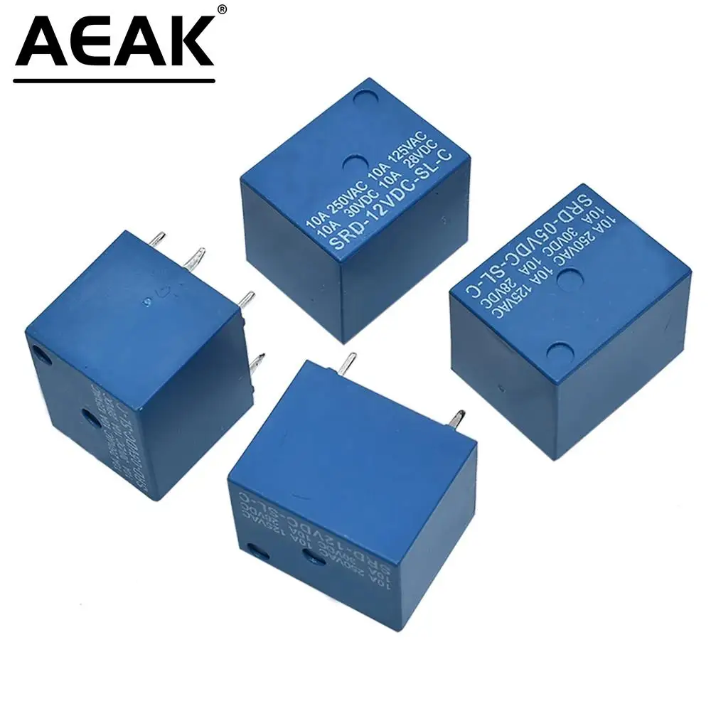 AEAK SRD-12VDC-SL-C SRD-03V 05V 09V 12V 24VDC-SL-A -SL-C 5V DC SRD-05VDC-SL-C 5Pin SONGLE Power Relay