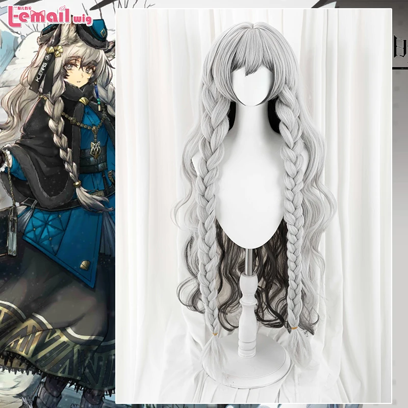 

L-email Pramanix Cosplay Wigs Game Arknights Cosplay Wigs for Comic Con Coser Costume 100CM black to white gradient wig