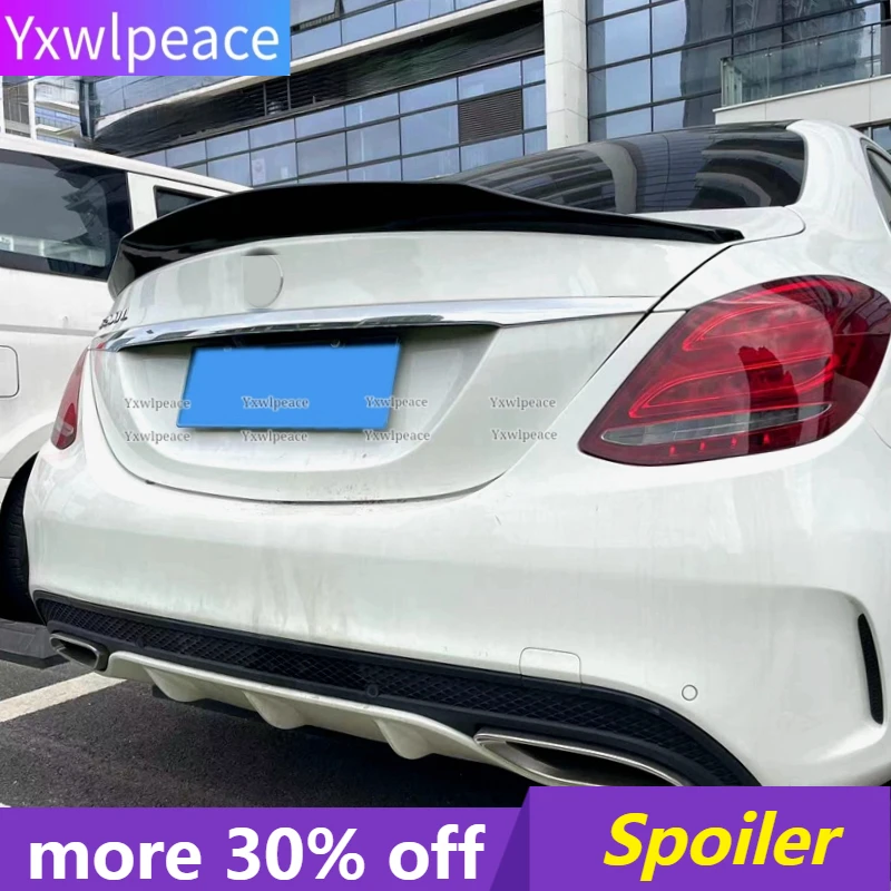 

PSM Style ABS Plastic Rear Trunk Lip Spoiler Wing For Benz C Class Sedan 4-Door W205 C63 AMG C180 C200 C260 C300 2014-2019