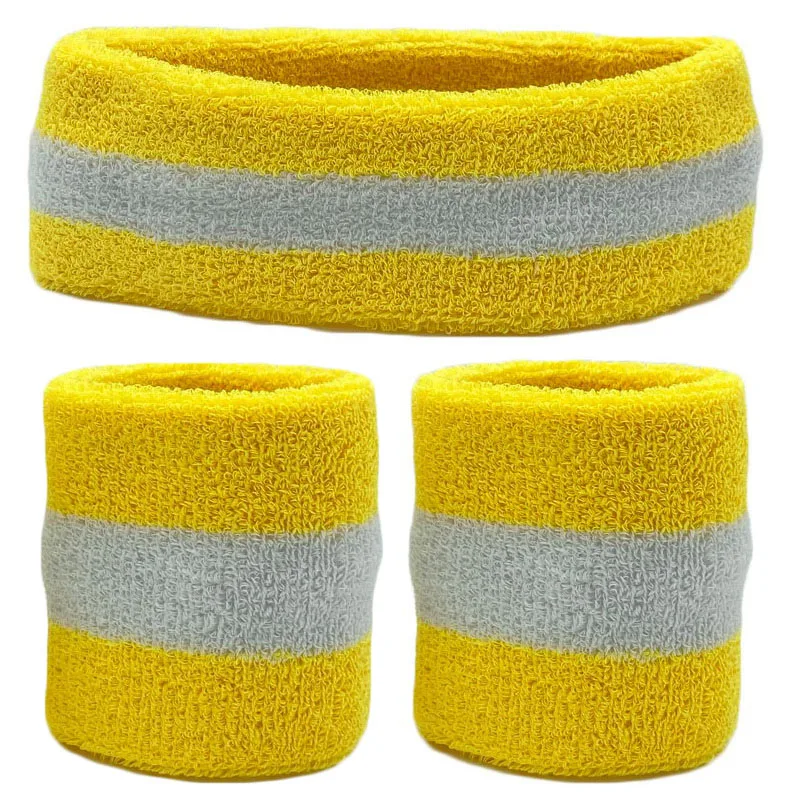 2 Stück Sportarmbänder + 1 Stück Stirnband,Handtuch Schweiß bänder für Männer Frauen Basketball Yoga Stirnband Tennis Armbänder Sport Gym Laufen Volleyball Handgelenk Wrap Schweiß band – Detail 10