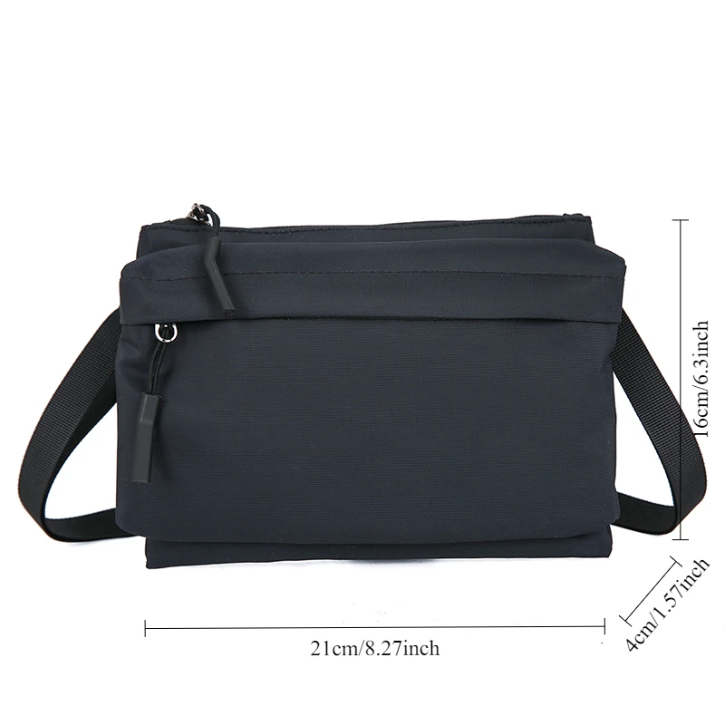 Mode Freizeit Nylon Umhängetasche Einfarbig Wasserdichte Cross-body Unisex Messenger Tasche für Männer Und Frauen – Detail 1
