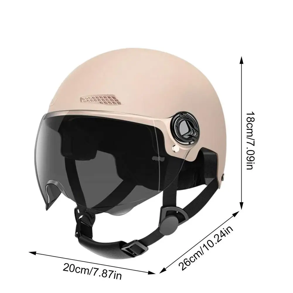 Fahrradhelm 3C-Zertifiziert für Männer, Frauen, Erwachsene und Kinder Cartoon-Elektrofahrrad-Motorrad-Halbhelm mit Schutzbrille – Detail 11