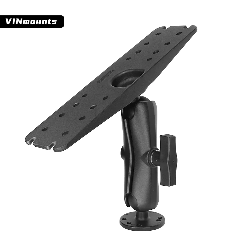 

VINmounts Large Marine Electronics Ball Adapter-C Size Fish finder mount with 15cm Double socket Arm and 7Holes round Ball mount