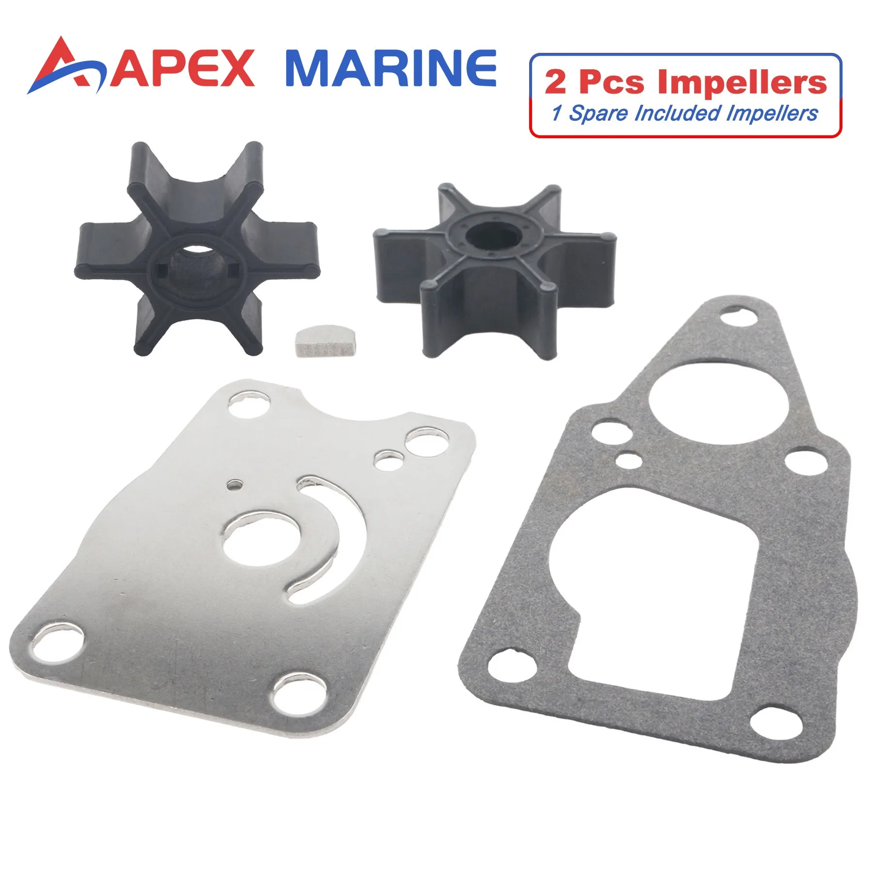 Fits for Suzuki 4-Stroke Outboard Engine 4HP 6HP DF4 DF6 Boat Motor Water Pump Service Kit Contains 2 Pcs Impellers 18-3266