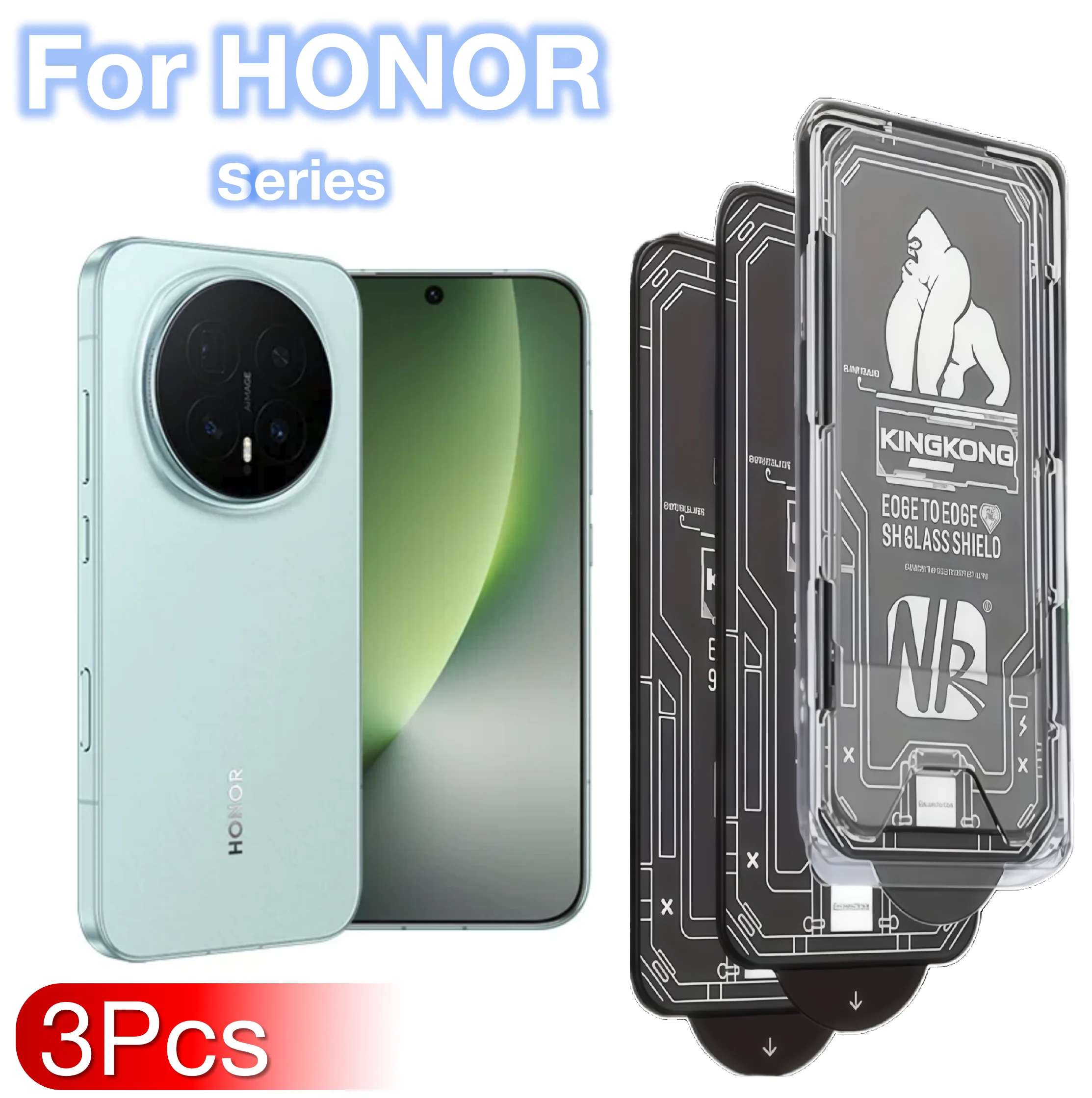 3 Stück für HONOR X9C X8A X8B X8C X7A X7C X7D X6A X5B 4G 5G Magic 8 7 400 200 Lite Gehärtetes Glas Displayschutzfolie 9H Staubfrei
