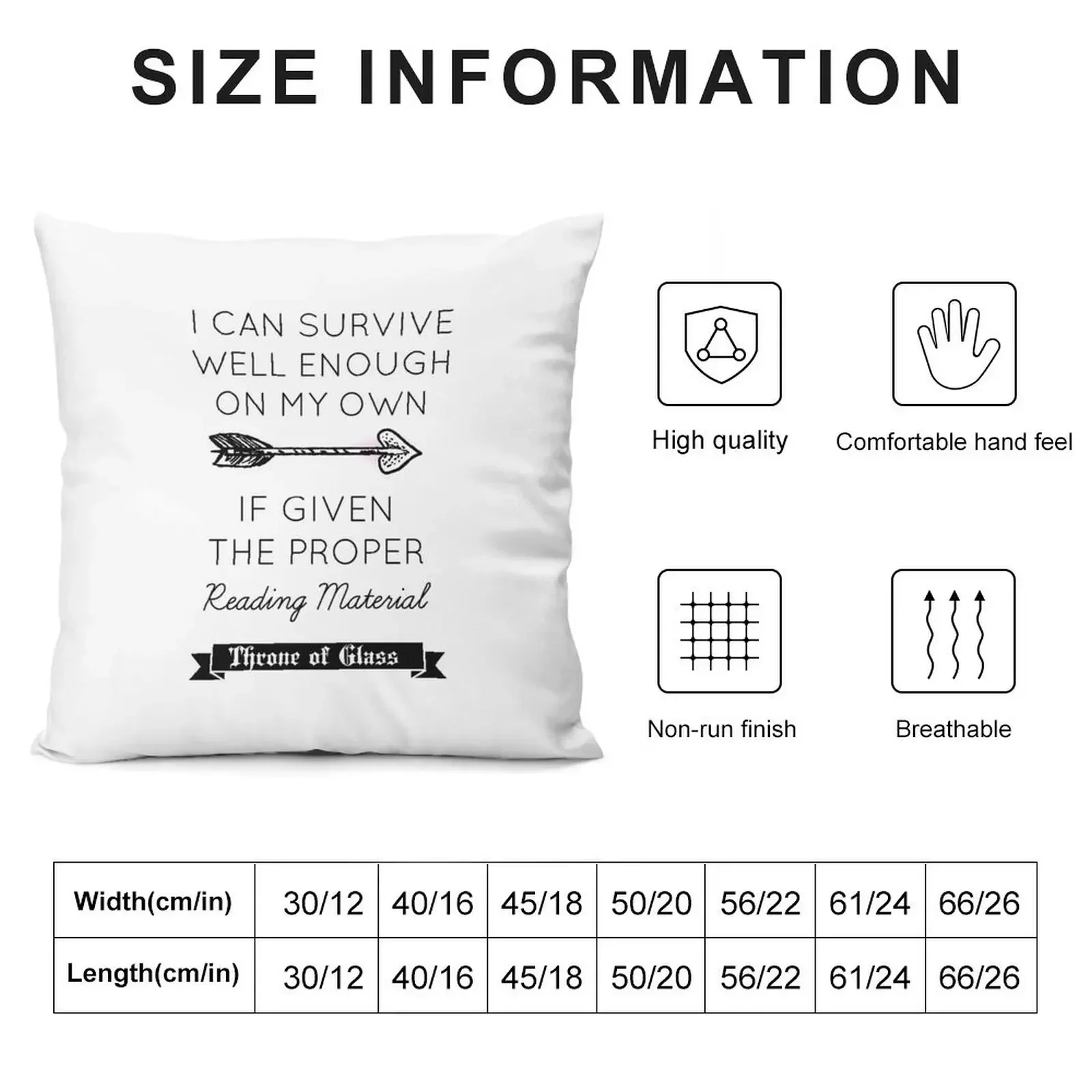 Throne of Glass - Quote Throw Pillow Pillowcase Cushion Custom Cushion Marble Cushion Cover pillow