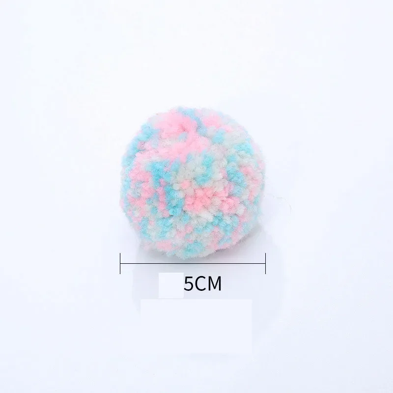 Fluffy Soft Pompom Plush Pom Poms Ball 5cm Pompones Interactive Plush Pet Cats Throwing Toy Cat Supplies For Fun Dropshipping