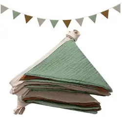 Pennant Banner Flags Cotton Fabric Triangle Pennant Garlands Washable Nursery Bunting Banner Flags For For Living Room