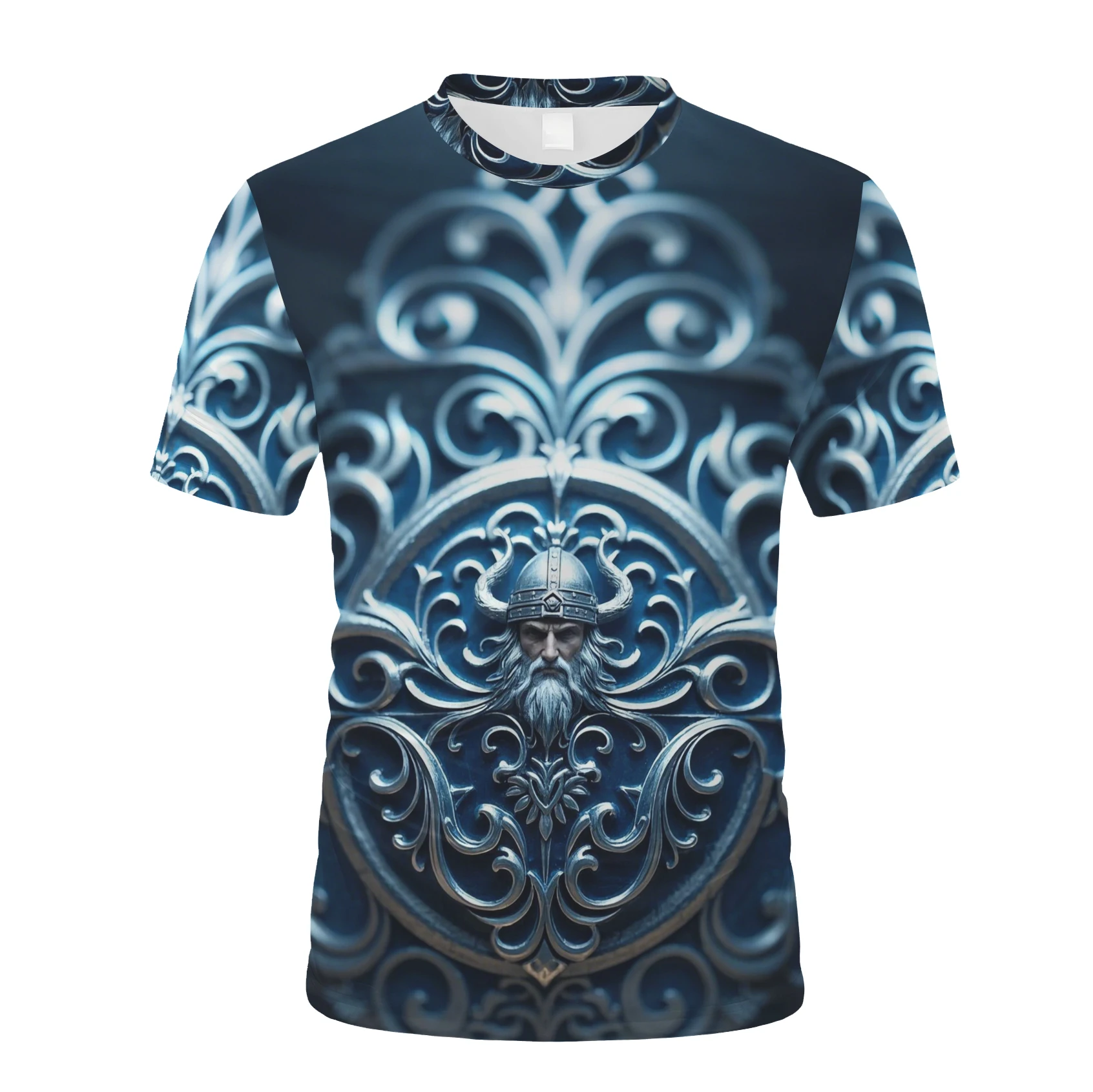 Fashionable Men's clothing Women Men Viking Tattoo Art Skull graphic T-Shirt 3D Print Vikings Short Sleeves Plus Size XXS-6XL