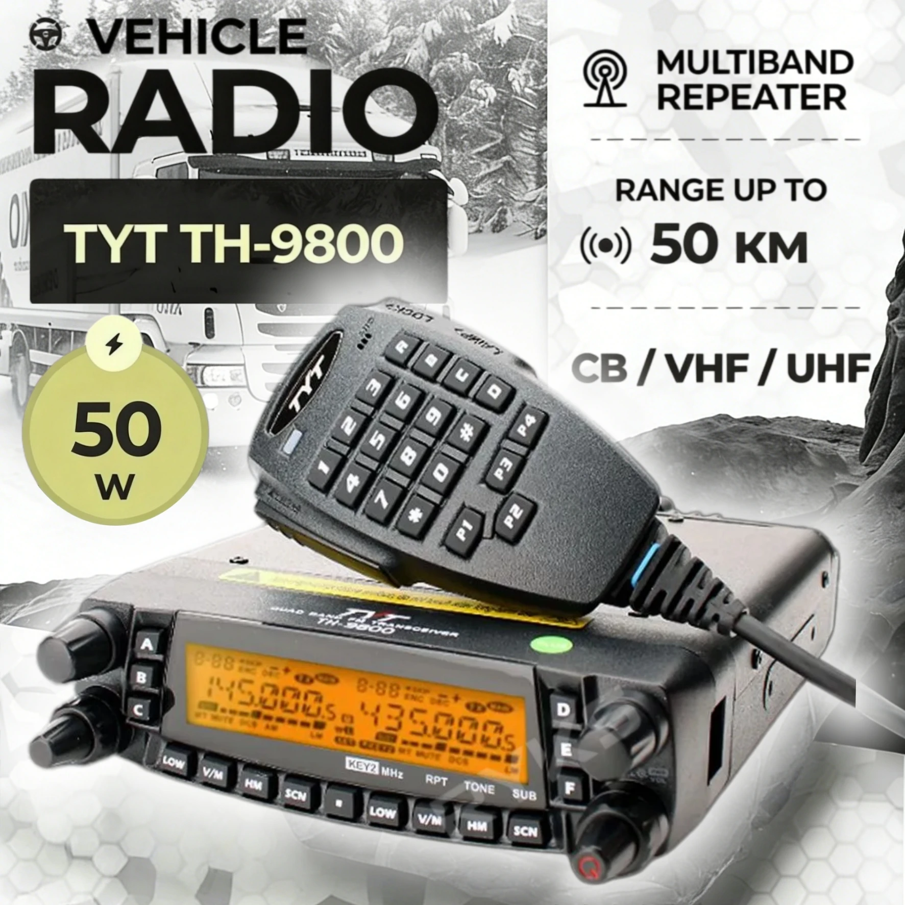

Последняя версия TYT TH-9800Plus, четырехдиапазонная рация 29/50/144/430 МГц, 50 Вт, улучшенная модель TH9800 с двойным дисплеем, мобильная радиостанция.