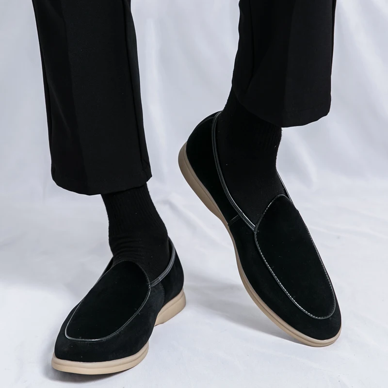 Fashion Men Luxury Brand Loafe - Suede Loafers Men บทวิจารณ์และราคา