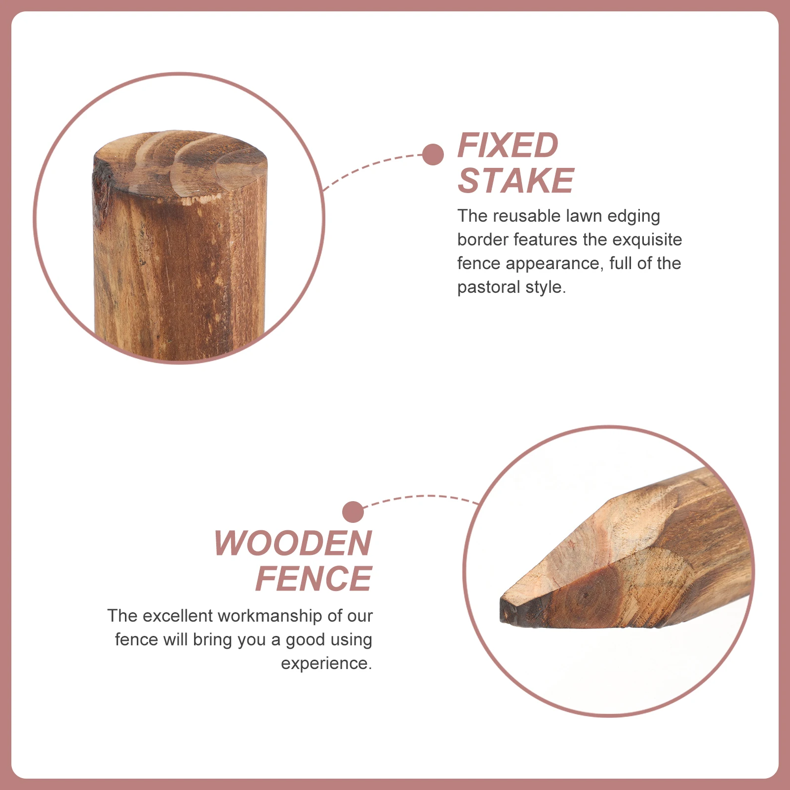 

4Pcs Wood Fence Panel Garden Edging Border Decorative Outdoor Lawn Dividers for Gardens Flower Beds Driveways Courtyards