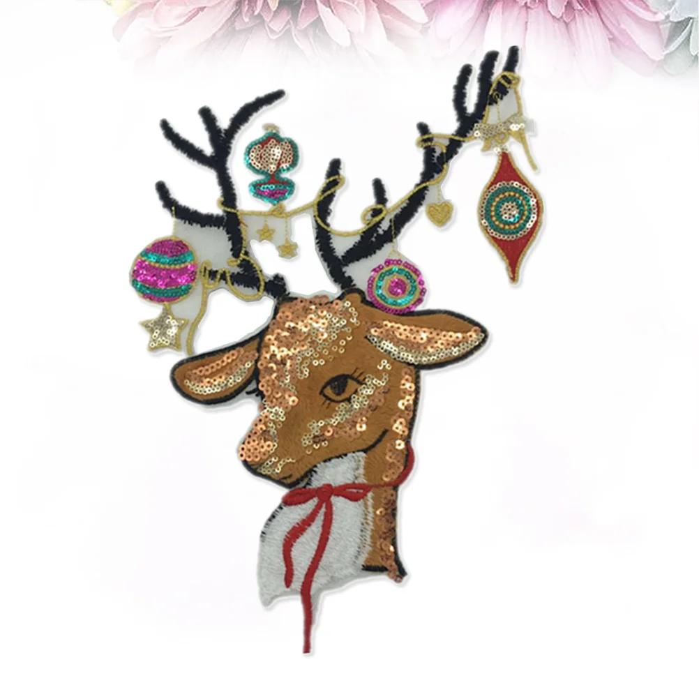 

Eye Catching Deer Patch for Clothing Fine Workmanship Sewing Craft Project Decorative Repair for Sweater Bag Hat Use