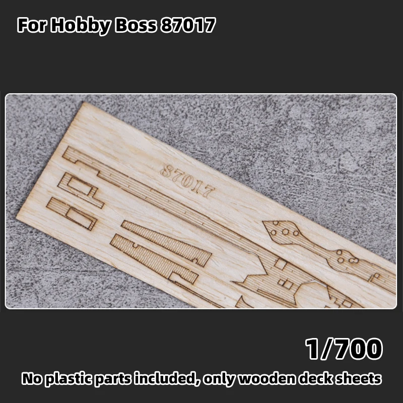Modell-Upgrade-Teile: Lasergeschnittene Holzdeckplatte mit selbstklebender Ankerkette für das Hobby Boss 87017 I-400 U-Boot im Maßstab 1:700 – Detail 1