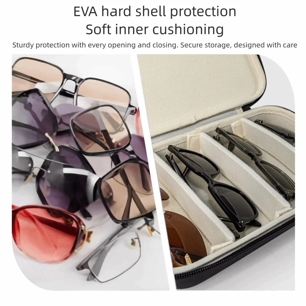 دائم هارد شل 4 فتحات نظارات حالة المحمولة مقاومة للضغط النظارات صندوق تخزين النظارات الشمسية حالات للنساء الرجال