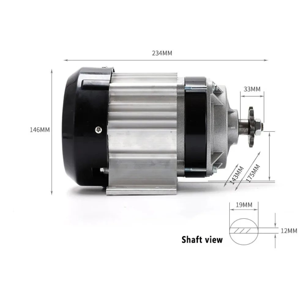 Motor Eléctrico de CC sin Escobillas de 24V 500W con Imán Permanente para Triciclo de Carga XM8-12050