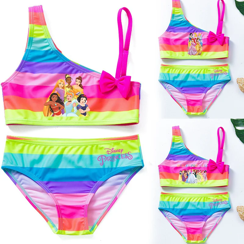 プリンセスガールズ水着夏の水着ビーチウェア幼児水着リボンタンキニツーピーススーツ子供水泳服
