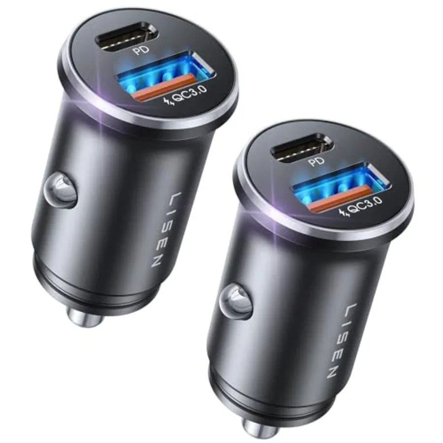 

Car Charger USB C, 69W Cigarette Lighter USB Charger Adapter, Car Accessories Gifts for Men, Mini USBC Cars Fast Charging Adapt