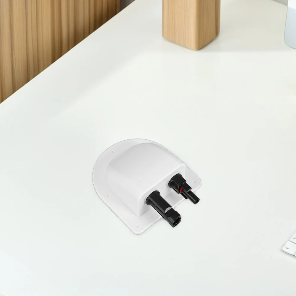 

2pcs Solar Connection Box Dual Cable Entry Waterproof Abs Housing Curved Connector Sturdy Bracket For Rv Marine Camper Roof