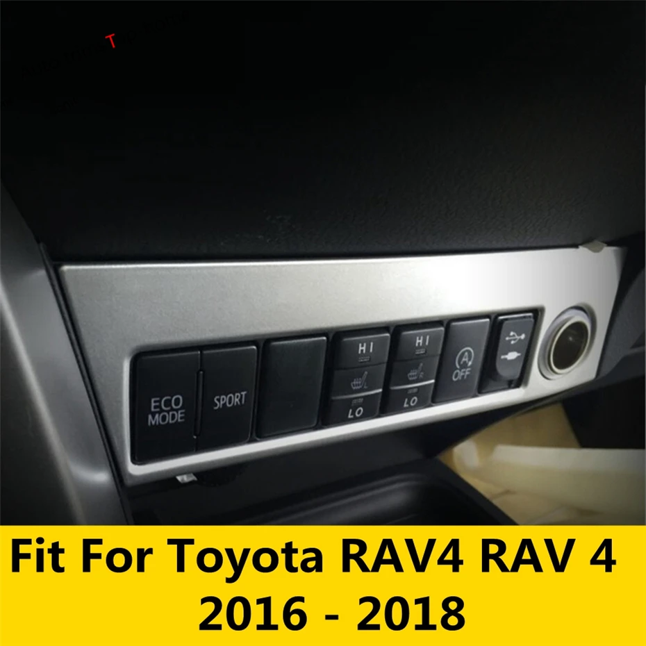 

1 Pcs Car Cigarette Lighter Panel Frame Cover Trim Fit For Toyota Rav4 Rav 4 2016 2017 2018 ABS Interior Accessories Mouldings