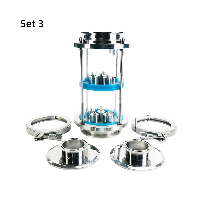 4inch Distillation Lens Column With 3pcs SS304 Bubble Platte Sets,TC Sight Glass Union Stainless Steel 304