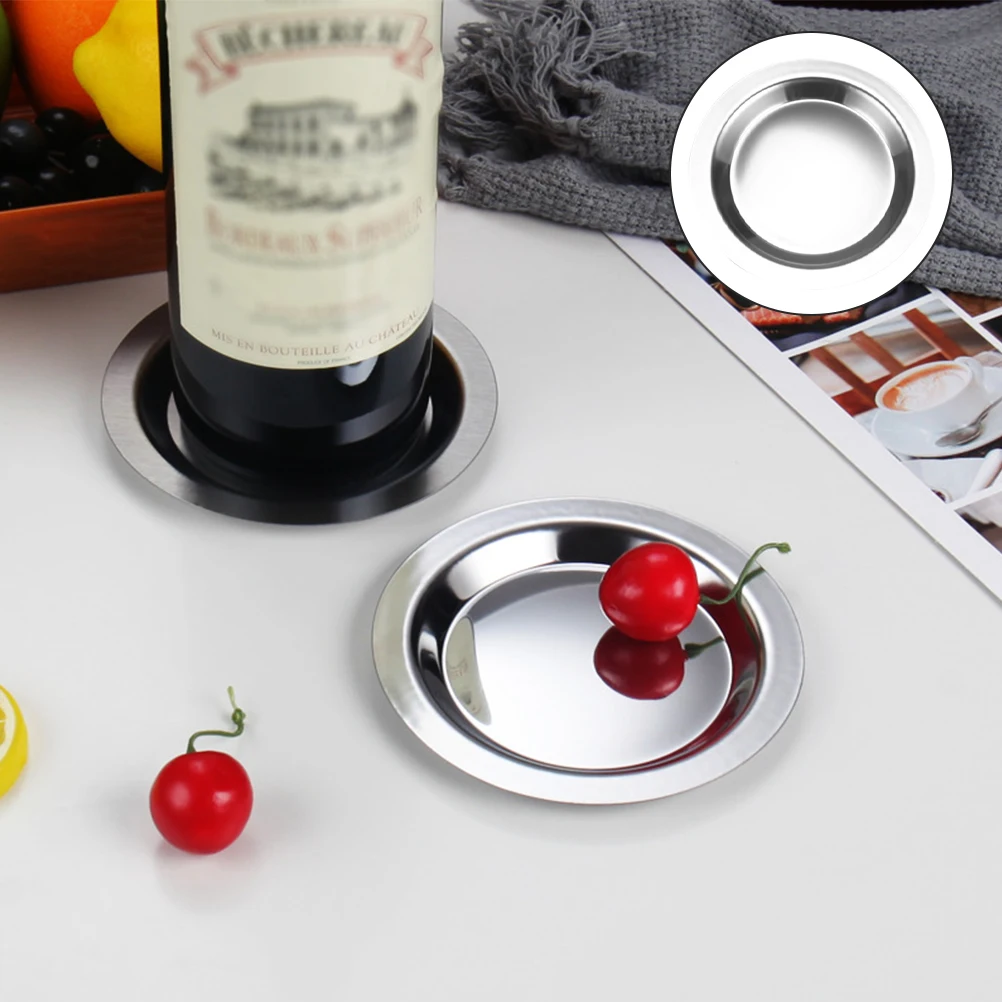 

4pcs Wine Coaster Bottle Mat Stainless Steel Heat Resistant Cup Coasters Thickened Design Non Slip Easy Clean Multipurpose Home