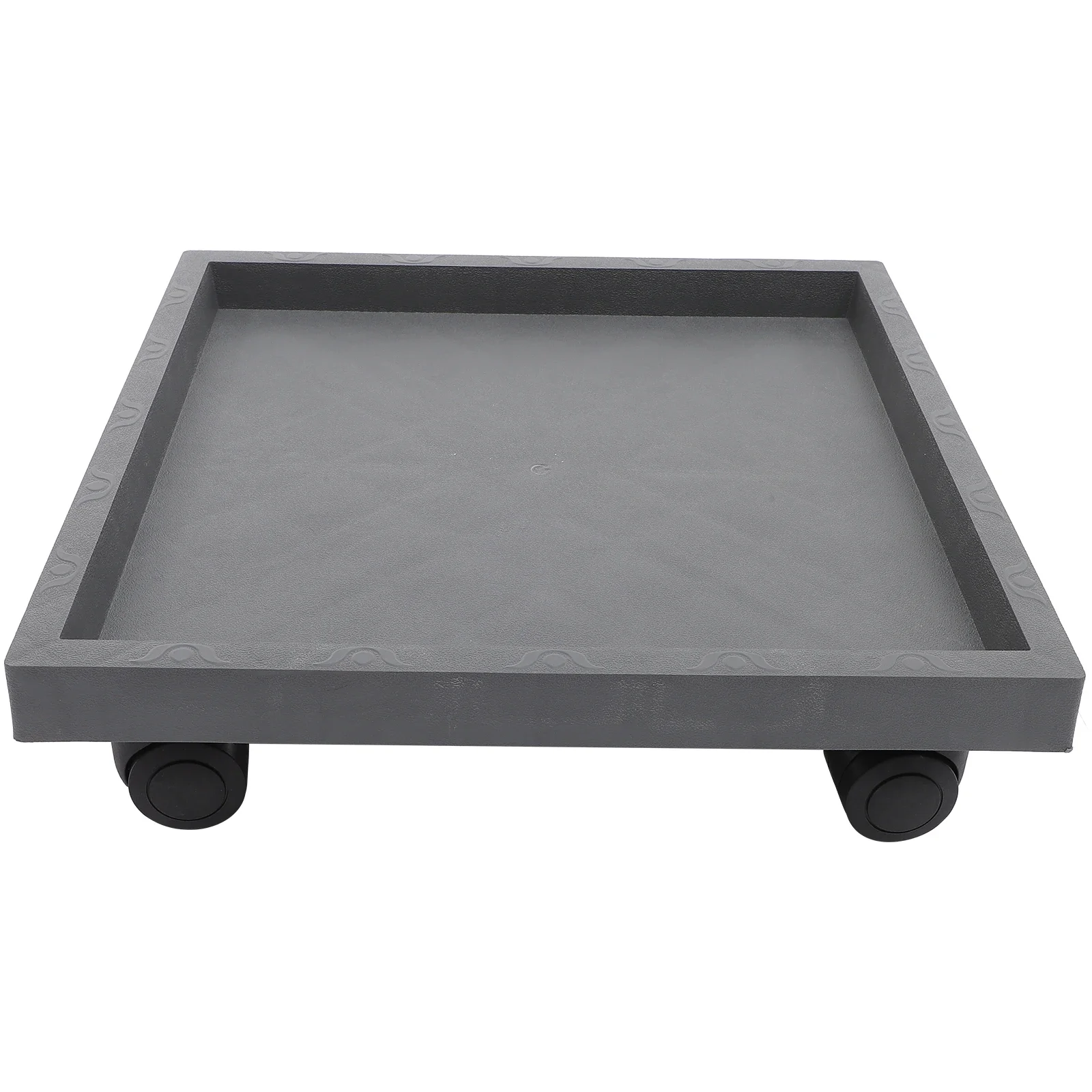 Nice Flower Pot Tray Garden Patio Holder Stand Flowerpot With Wheels Planter Base Resin Raw Material Moving Balcony Heavy Duty C