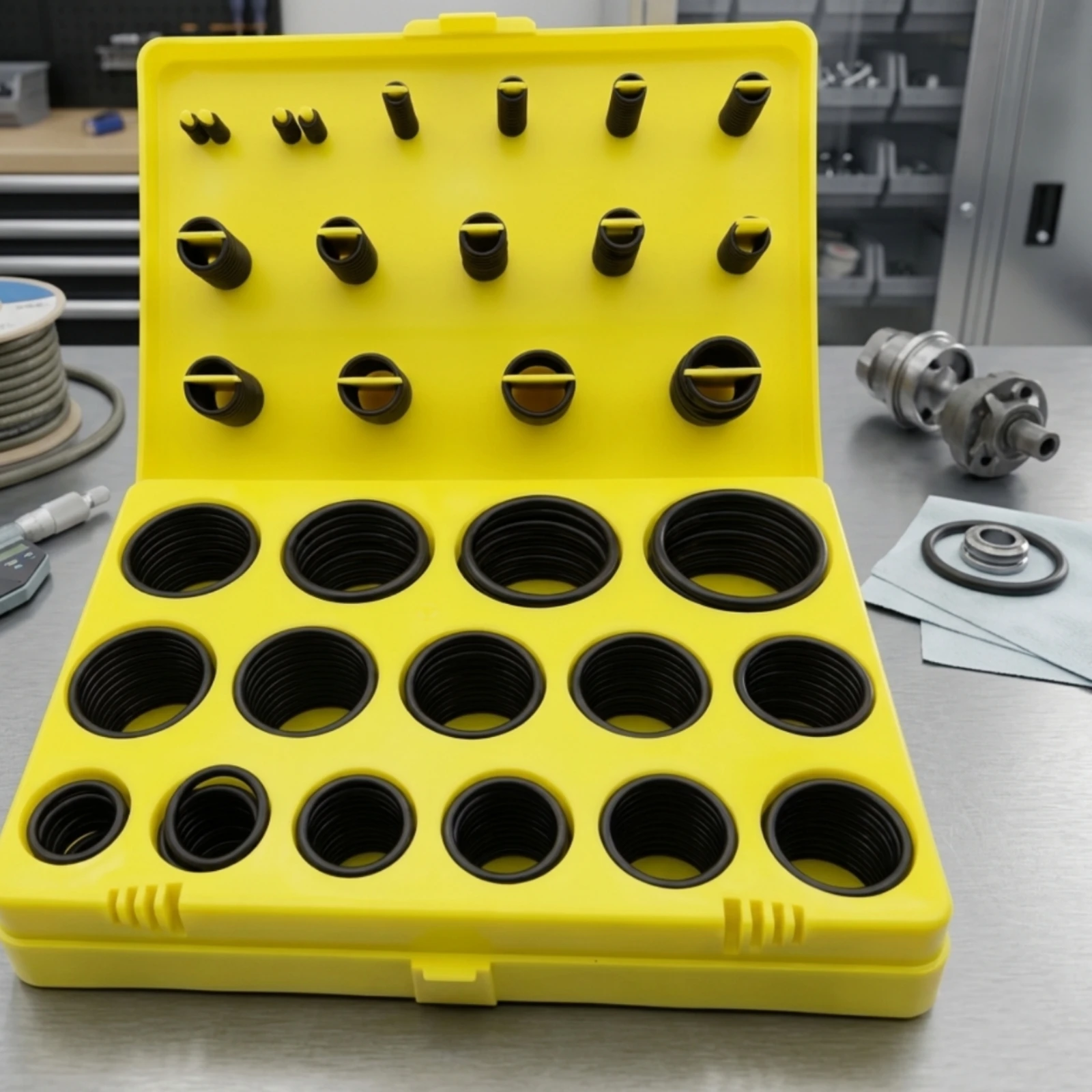 Afbeelding 5: O-Seal Assortimentset met opbergkoffer Buna-O-Seal Kit met opbergkoffer Zwart Waterdicht voor monteurs, machineherstel