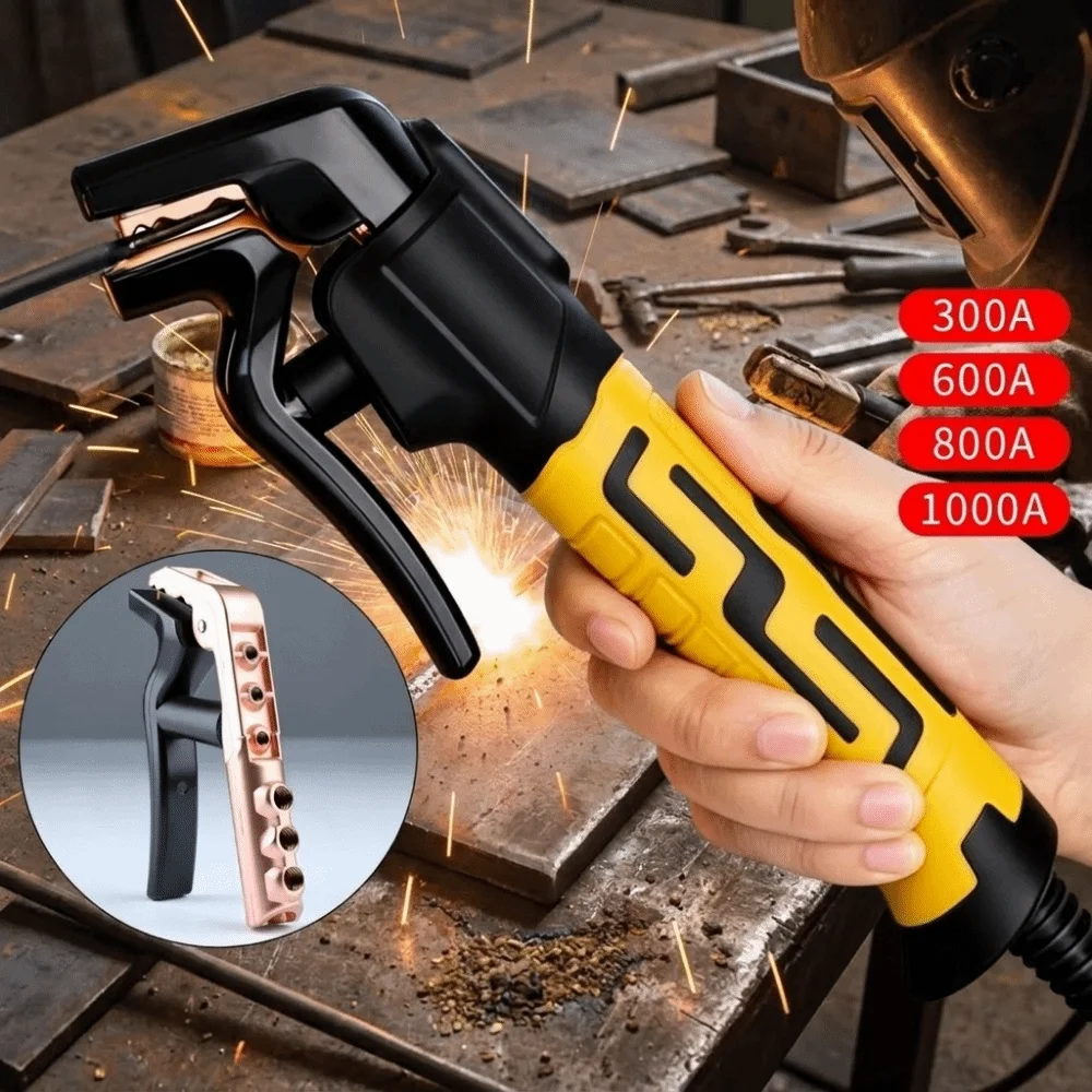 300/600/800/1000A Welding Tongs Anti Scald High Temperature Resistant Welding Electrode Holder Heat Resistant Bent Head